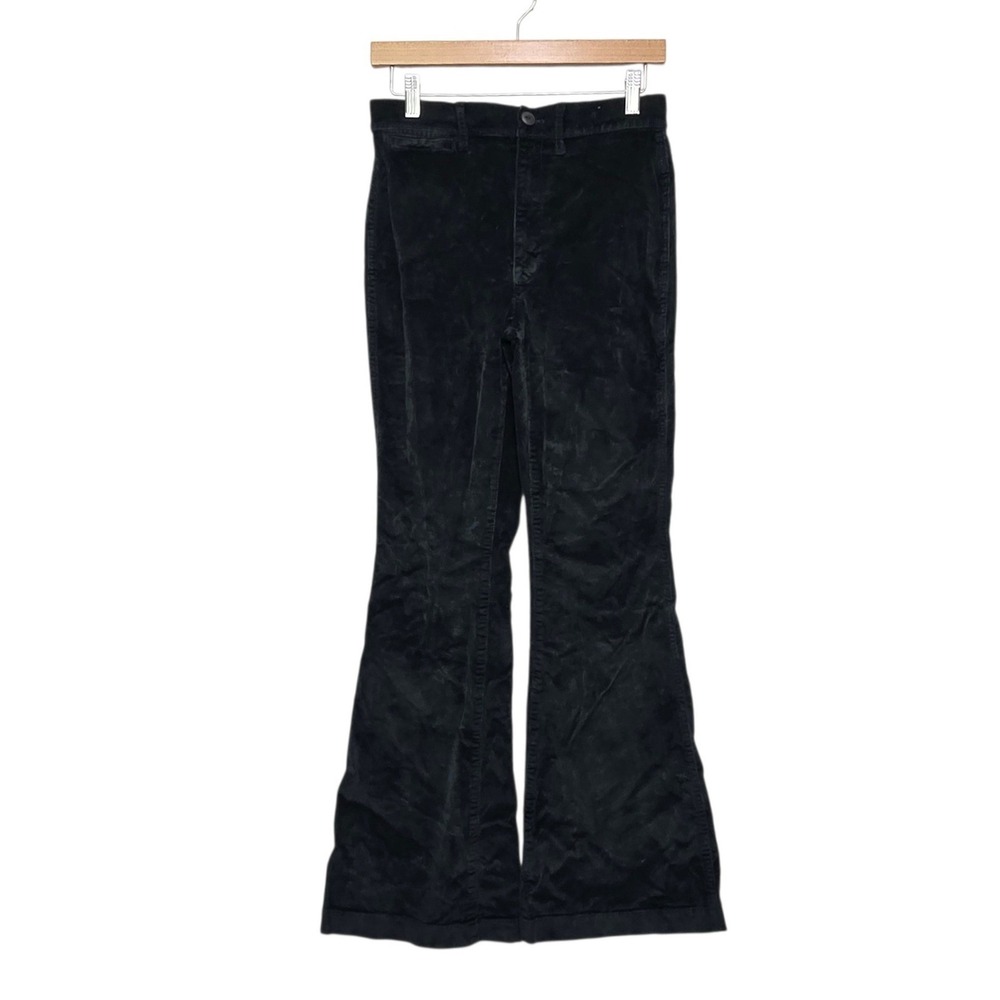 Madewell The Perfect Vintage Flare Pant Black Corduroy High Rise Size 27
